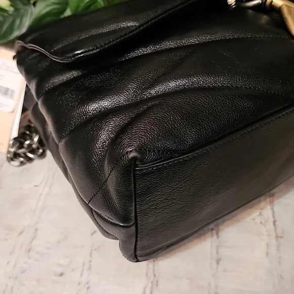 Rebecca Minkoff NWT 2 Faced Edie Black Maxi Quilted Chain Crossbody/Shoulder Bag - Picture 7 of 16